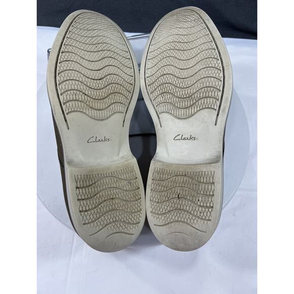 Clarks Atticus Perforated Oxford Shoes Leather Casual Men SZ 11.5 Taupe Lace Up - Picture 13 of 13